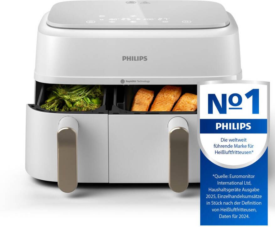 Philips Airfryer 3000 Dual Basket NA352 00 twee manden met 9L (3L+6L)