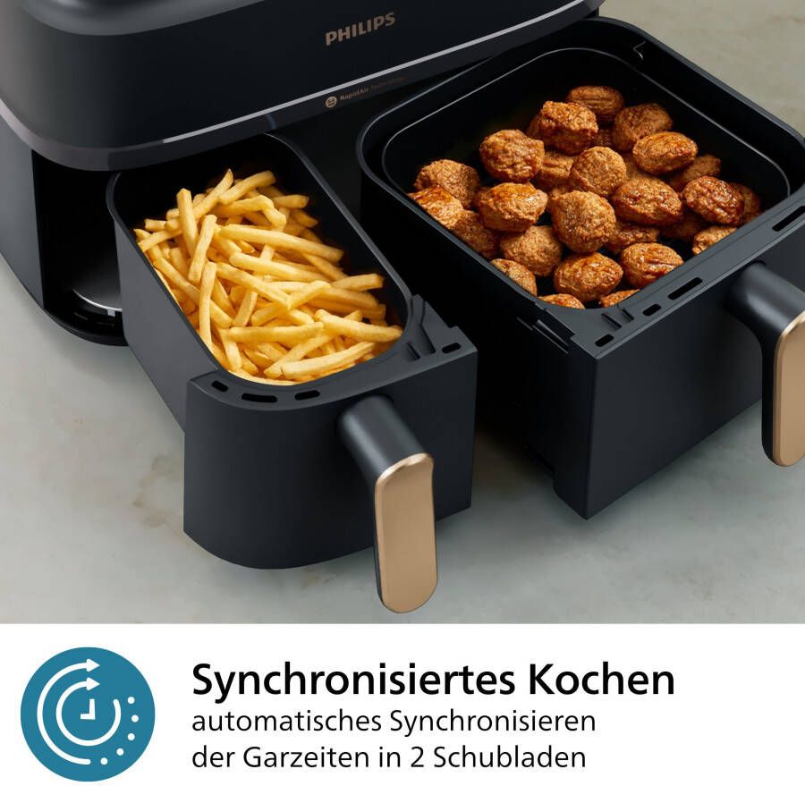 Philips Airfryer 3000 Series NA352 00 Dual Basket Airfryer met 9L capaciteit (3L+6L)