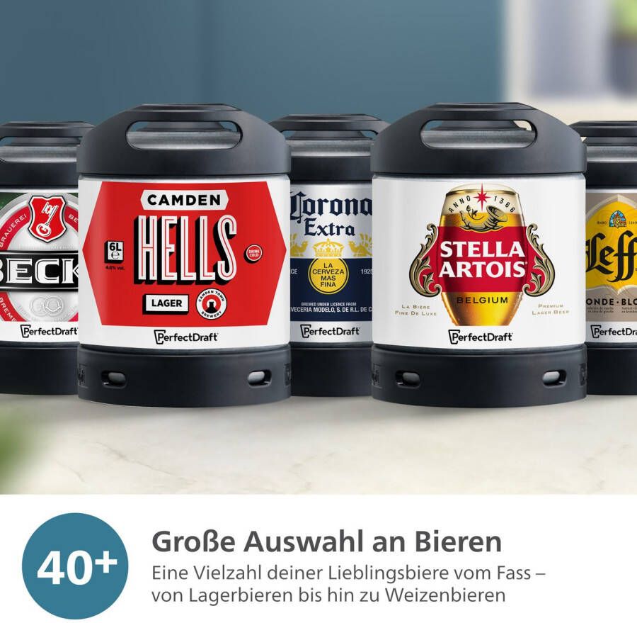 Philips Biertapinstallatie Perfect Draft 7000 Series HD3770 90 met temperatuurinstellingen van 0-12°c en led-display zwart