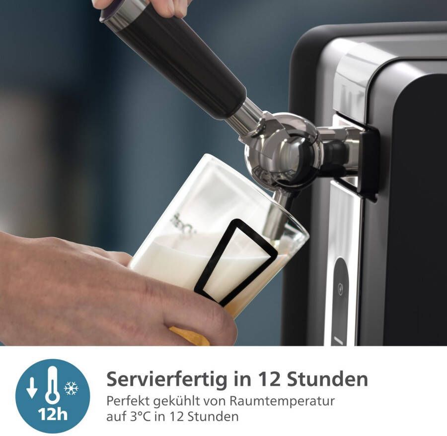 Philips Biertapinstallatie Perfect Draft 7000 Series HD3770 90 met temperatuurinstellingen van 0-12°c en led-display zwart