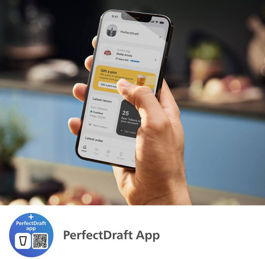 Philips Biertapinstallatie Perfect Draft 7000 Series HD3770 90 met temperatuurinstellingen van 0-12°c en led-display zwart
