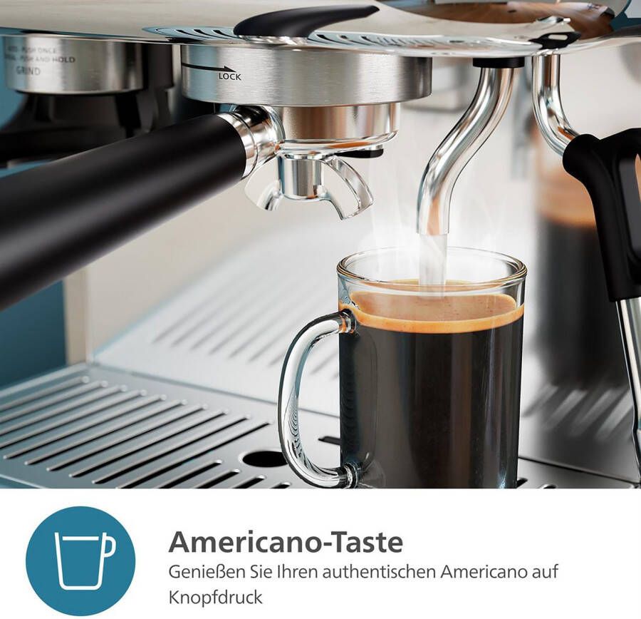 Philips Espressomachine PSA3218 01 Barista Brew halbautomatisch mit 250-g-Bohnenbehälter