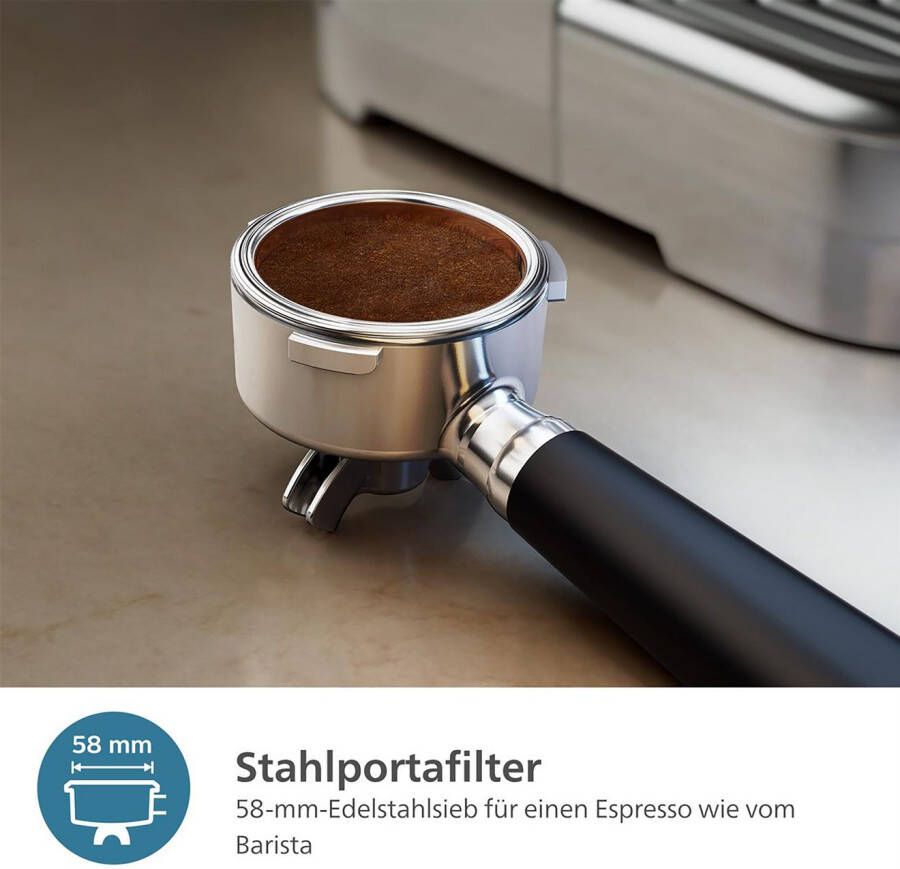 Philips Espressomachine PSA3218 01 Barista Brew halbautomatisch mit 250-g-Bohnenbehälter