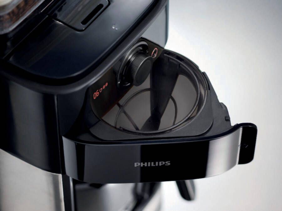 Philips Koffiezetapparaat met maalwerk Grind & Brew HD7767 00 1 2 l aroma-gesealed bonenvak edelstaal zwart - Foto 7