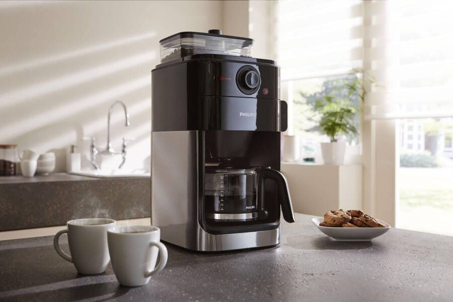 Philips Koffiezetapparaat met maalwerk Grind & Brew HD7767 00 1 2 l aroma-gesealed bonenvak edelstaal zwart - Foto 9