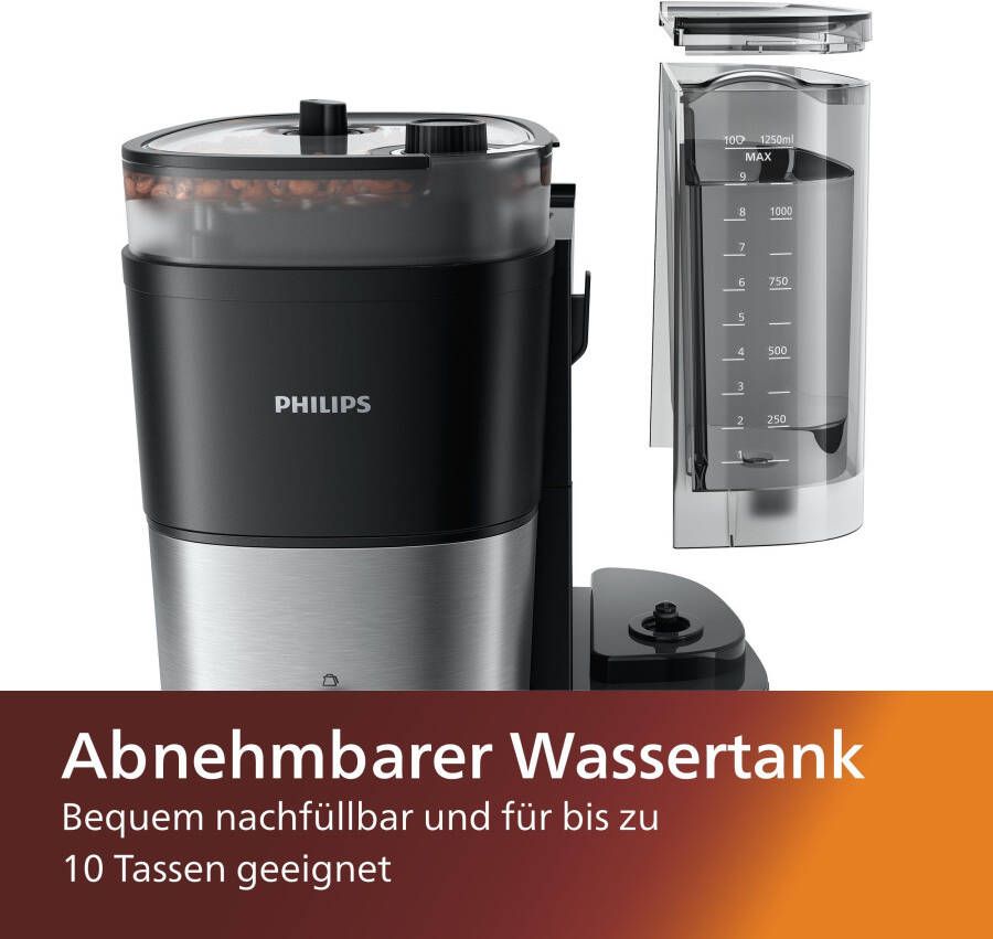Philips Koffiezetapparaat met maalwerk HD7888 01 All-in-1 Brew met slim dosering en koffiebonenreservoir - Foto 7