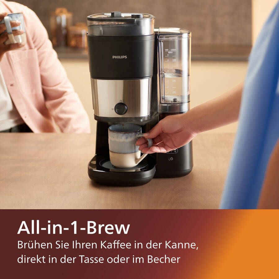 Philips Koffiezetapparaat met maalwerk HD7900 50 All-in-1 Brew met slim dosering en duo-koffiebonenreservoir inclusief doseerlepel - Foto 2