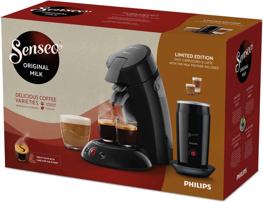 Philips Senseo Original HD6553 65 Koffiepadmachine met melkopschuimer en voucher koffiepads Zwart - Foto 3