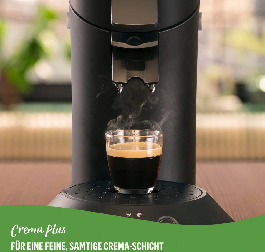 Senseo Koffiepadautomaat Original Plus Eco CSA210 22 gemaakt van 80% gerecycled plastic met 2 koffiespecialiteiten mat zwart - Foto 4