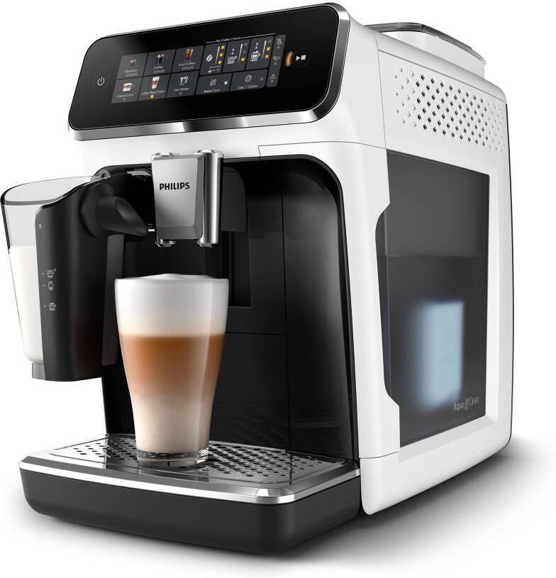 Philips Volautomatisch koffiezetapparaat EP3343 50 3300 Series 6 koffiespecialiteiten met lattego melkopschuimer wit zwart