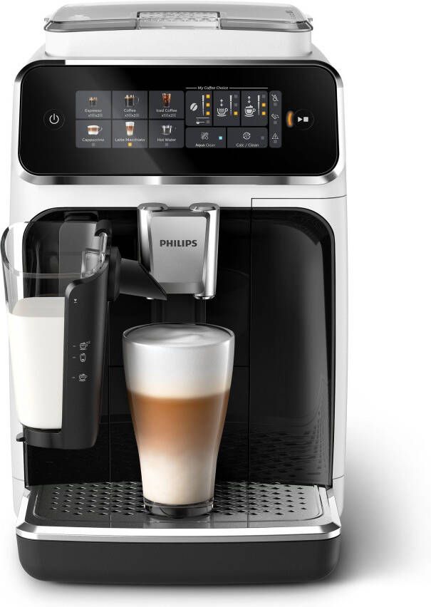 Philips Volautomatisch koffiezetapparaat EP3343 50 3300 Series 6 koffiespecialiteiten met lattego melkopschuimer wit zwart