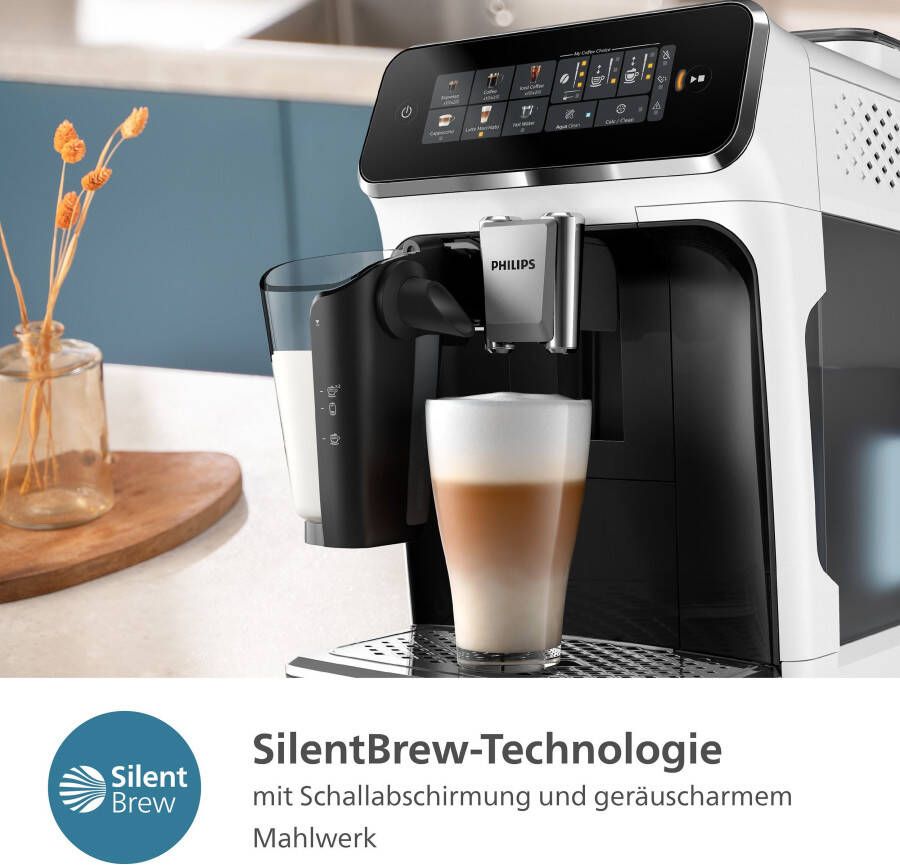 Philips Volautomatisch koffiezetapparaat EP3343 50 3300 Series 6 koffiespecialiteiten met lattego melkopschuimer wit zwart