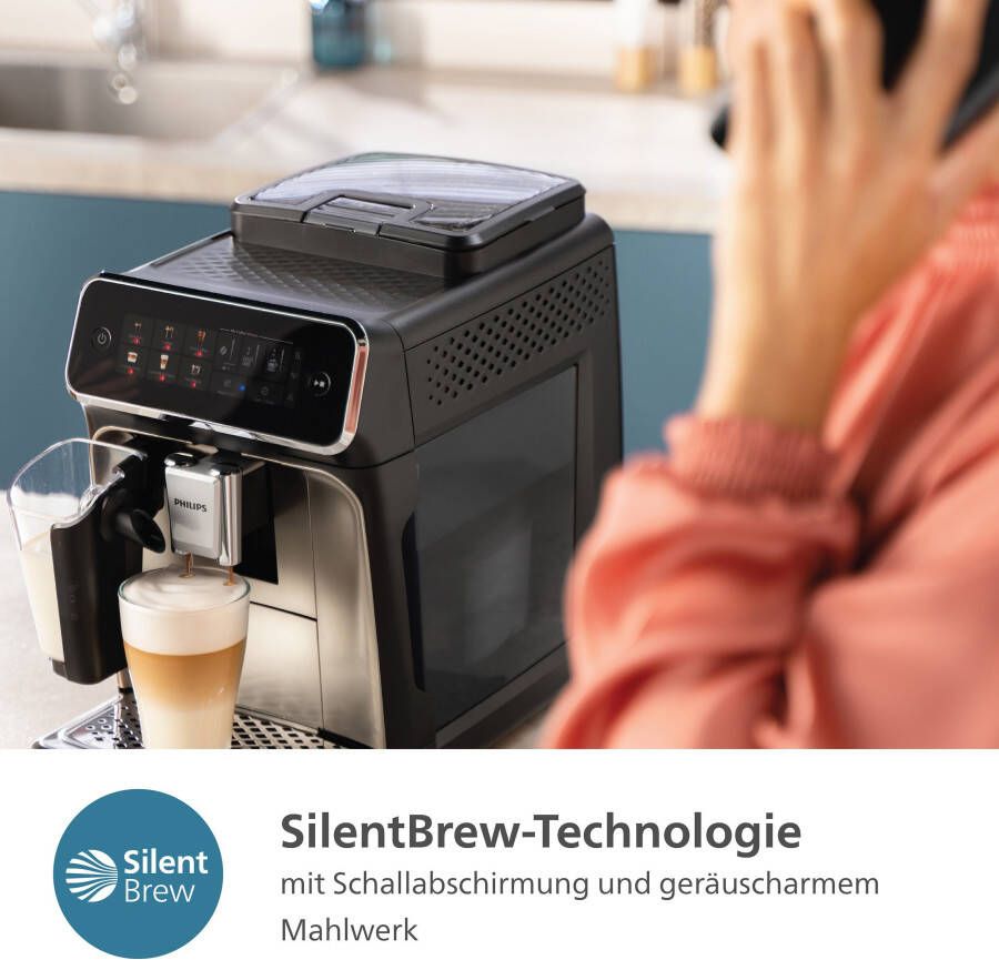 Philips Volautomatisch koffiezetapparaat EP3347 90 3300 Series 6 koffiespecialiteiten met lattego melkopschuimer zwart verchroomd