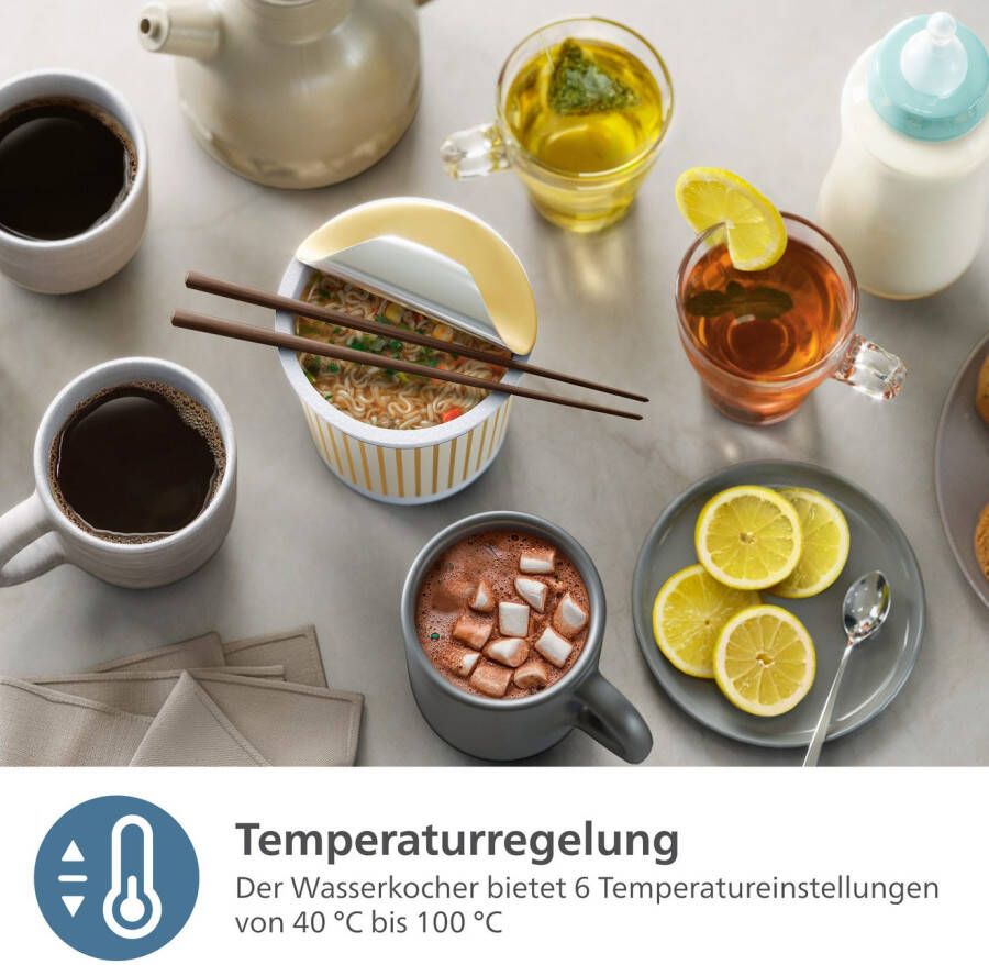 Philips Waterkoker HD9396 90 7000 Series dubbelwandig met 6 temperatuurinstellingen 1 7 l