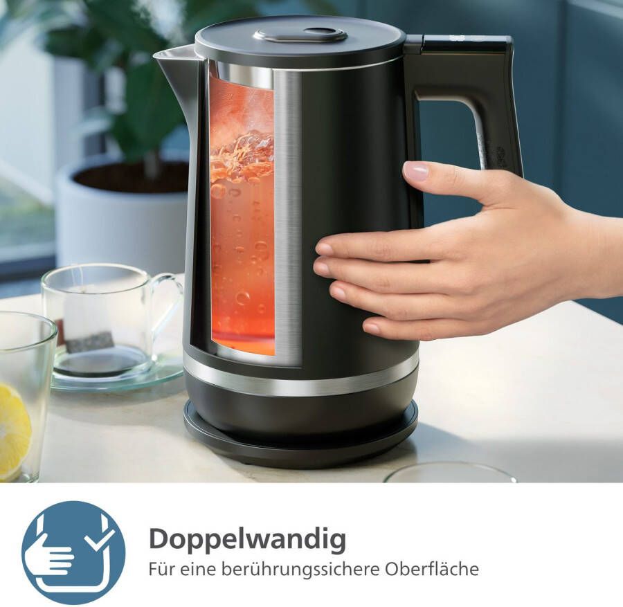 Philips Waterkoker HD9396 90 7000 Series dubbelwandig met 6 temperatuurinstellingen 1 7 l