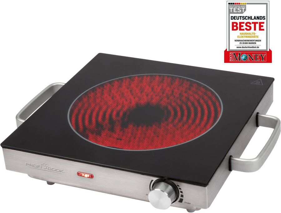 ProfiCook EKP 1210 Vrijstaande elektrische kookplaat infrarood RVS - Foto 4