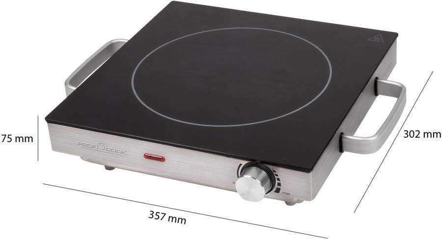 ProfiCook EKP 1210 Vrijstaande elektrische kookplaat infrarood RVS - Foto 5