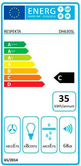 RESPEKTA Onderbouwkap DH 620 60 cm 3 vermogensniveaus led-verlichting geschikt voor afzuiging en recirculatie - Foto 2