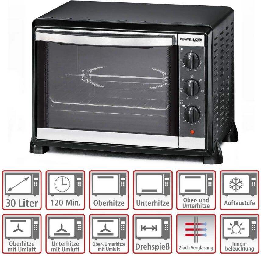 Rommelsbacher Mini-oven BG 1575 inclusief pizzasteen