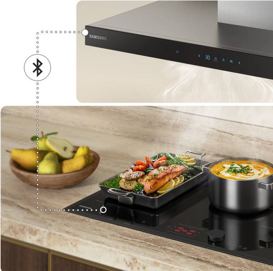 Samsung Flex-inductiekookplaat NZ85C6058HK U1 Meer flexibiliteit en veel ruimte voor je pannen & potten. Met WiFi