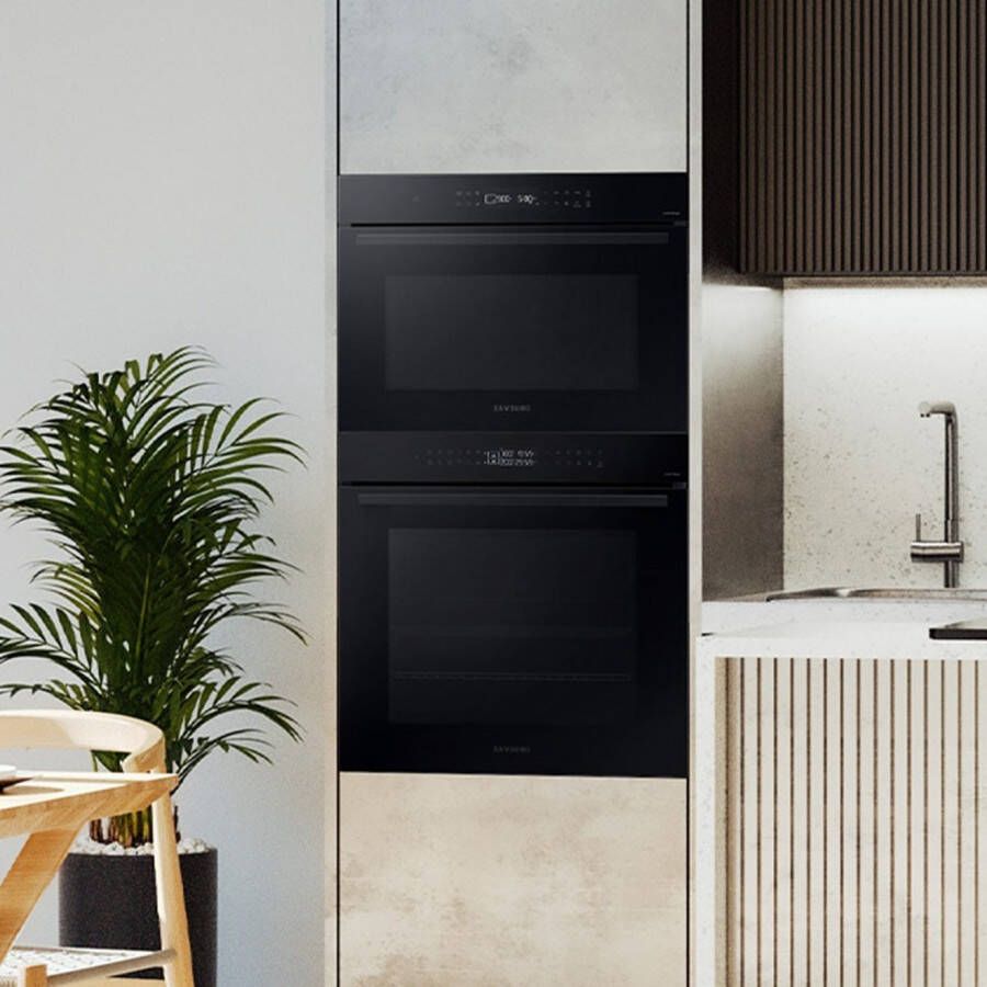 Samsung Inbouw pyrolyse oven NV7B44503DB Dual Cook – Eén oven. Twee kookruimtes. Maximale flexibiliteit.