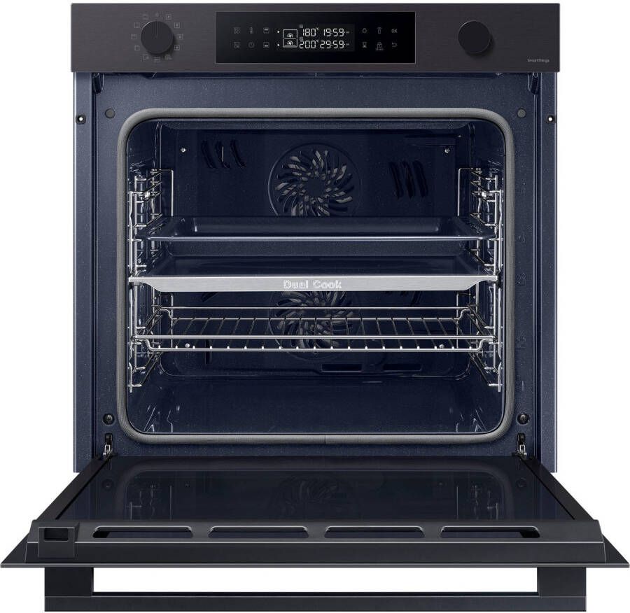 Samsung Inbouw pyrolyse oven NV7B44503DB Dual Cook – Eén oven. Twee kookruimtes. Maximale flexibiliteit.