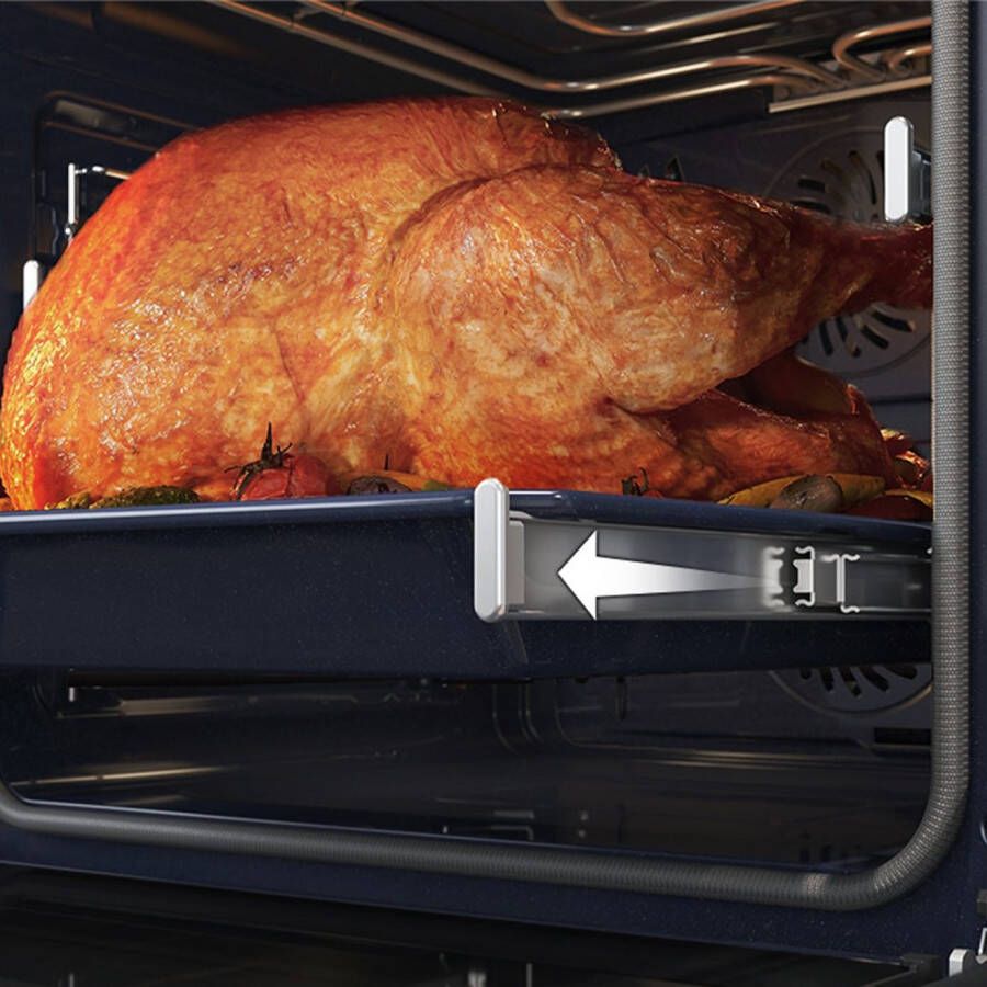 Samsung Inbouw pyrolyse oven NV7B6675CDN Dual Cook – Eén oven. Twee kookruimtes. Maximale flexibiliteit.