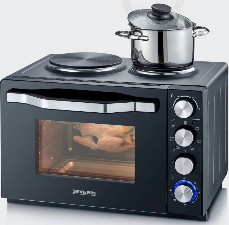 Severin TO 2074 Bak- en broodrooster oven met kookplaten Zwart - Foto 5