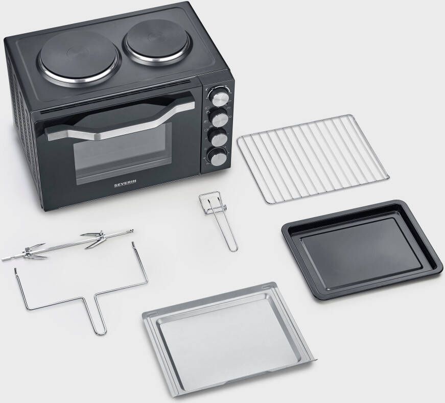 Severin TO 2074 Bak- en broodrooster oven met kookplaten Zwart - Foto 7