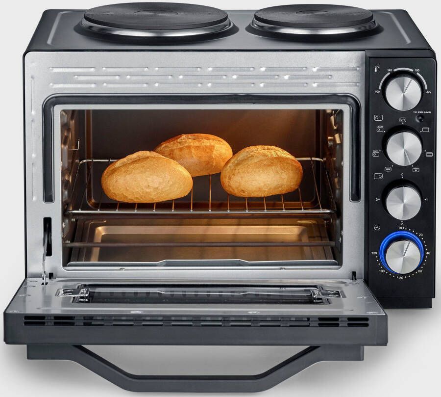 Severin TO 2074 Bak- en broodrooster oven met kookplaten Zwart - Foto 6