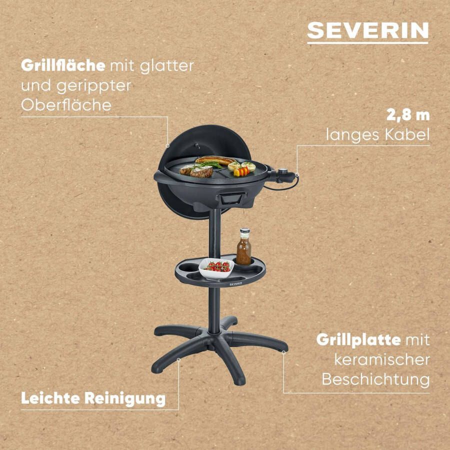 Severin Staande barbecue PG 8541 Elektrische grill met kap