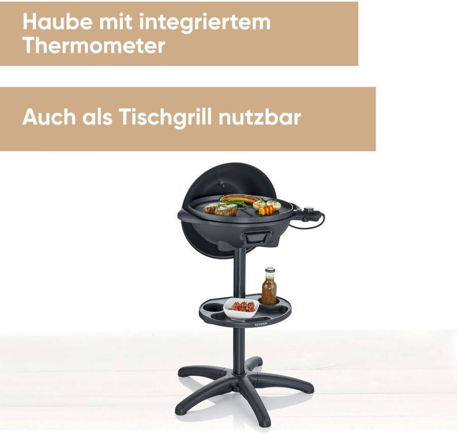 Severin Staande barbecue PG 8541 Elektrische grill met kap