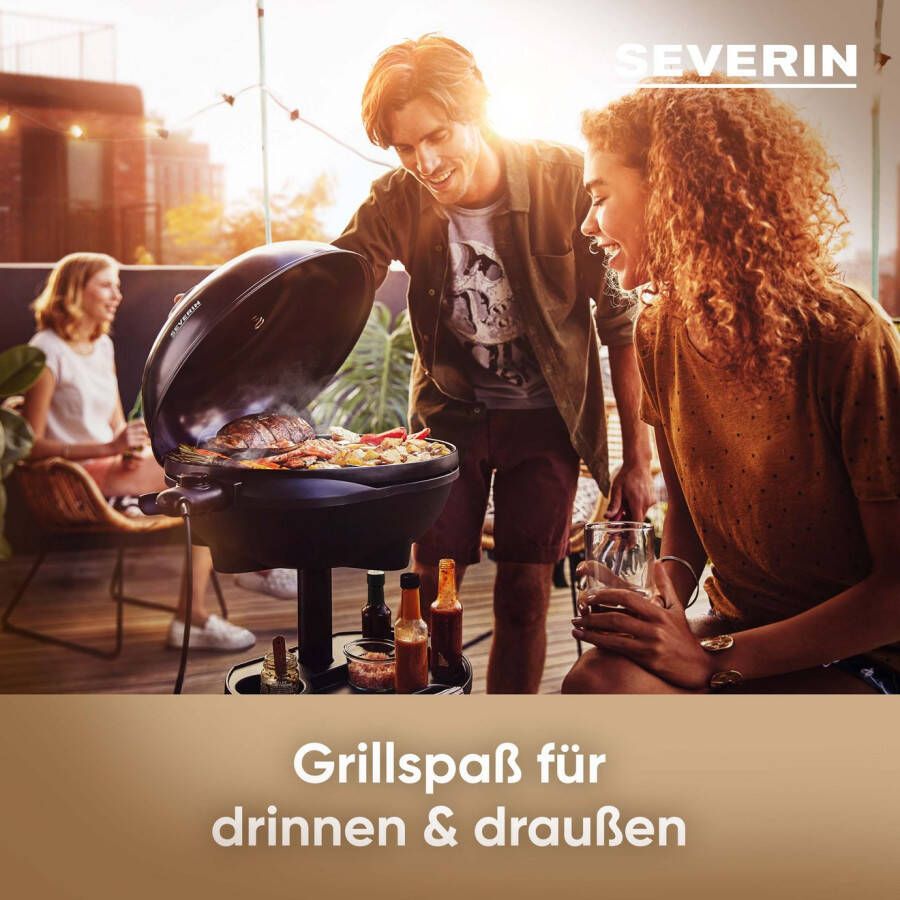 Severin Staande barbecue PG 8541 Elektrische grill met kap