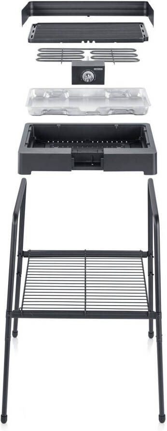 Severin Staande barbecue PG 8568 Elektrische grill met grillplaat als staande- of tafelgrill bruikbaar