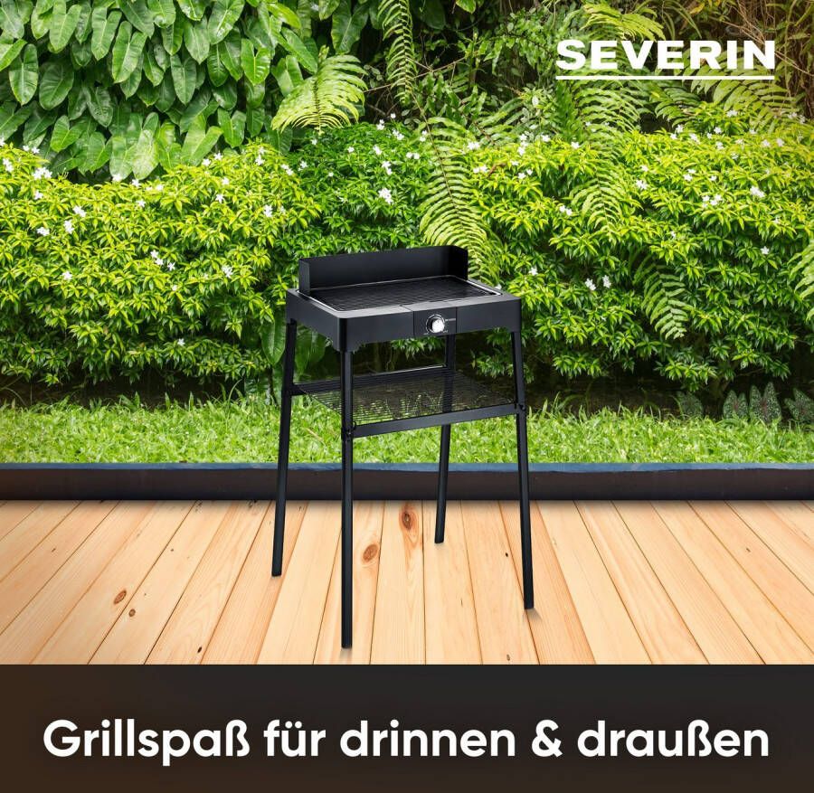 Severin Staande barbecue PG 8568 Elektrische grill met grillplaat als staande- of tafelgrill bruikbaar