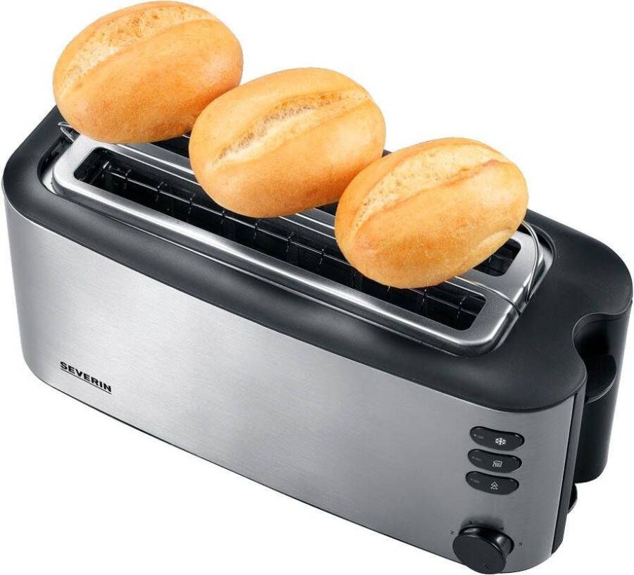 Severin Toaster AT 2509 warmte-isolerend + dubbelwandige edelstalen behuizing opzethouder voor broodjes