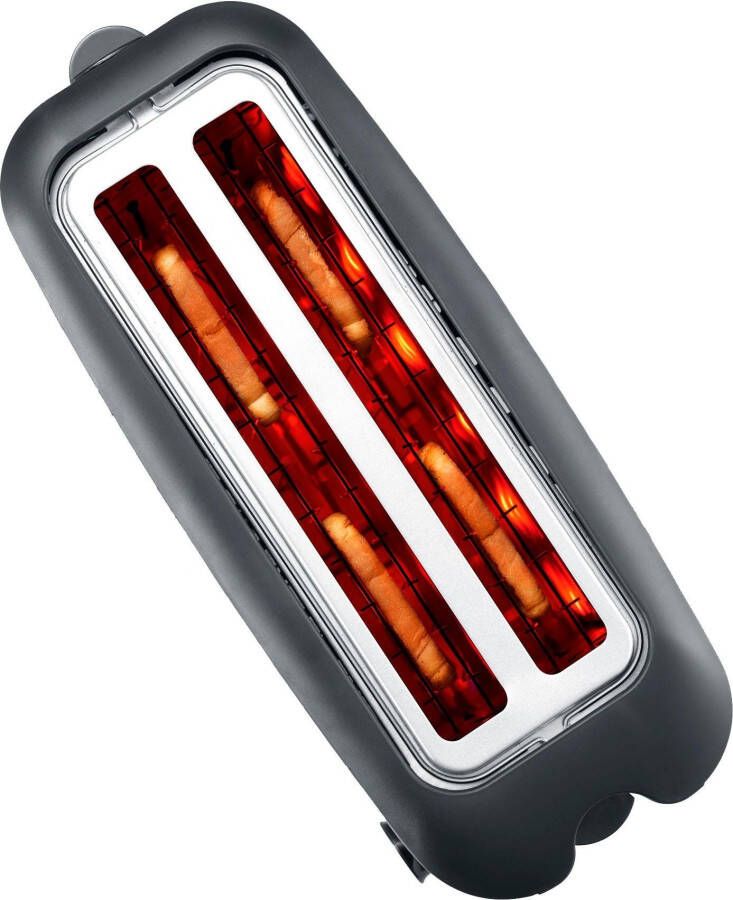 Severin Toaster AT 2509 warmte-isolerend + dubbelwandige edelstalen behuizing opzethouder voor broodjes