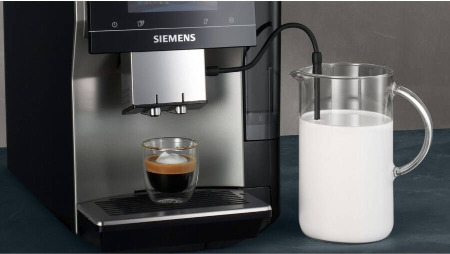 SIEMENS Volautomatisch koffiezetapparaat TP715D01 aromaselect 10 favorieten automatische stoomreiniging grijs