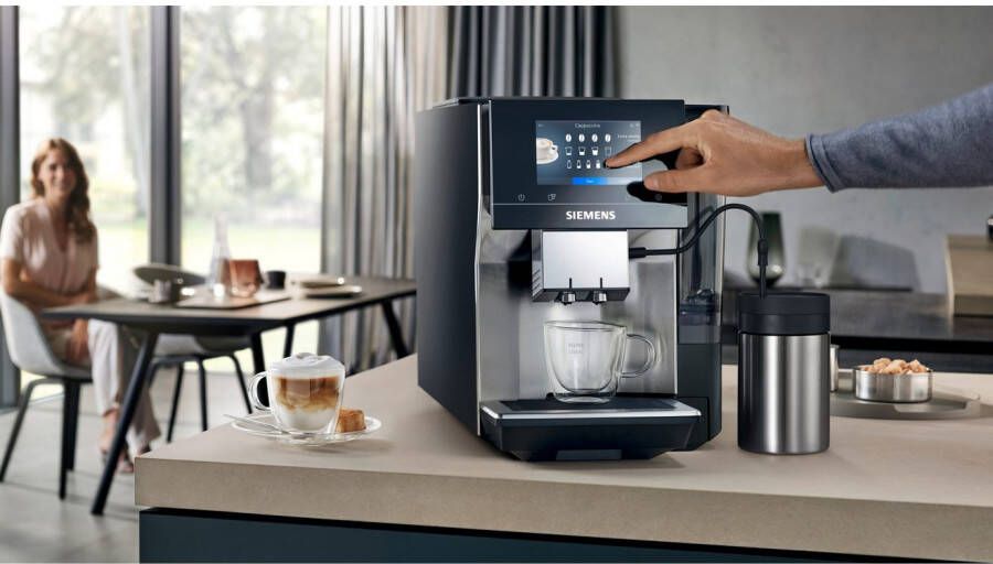 SIEMENS Volautomatisch koffiezetapparaat TP715D01 aromaselect 10 favorieten automatische stoomreiniging grijs