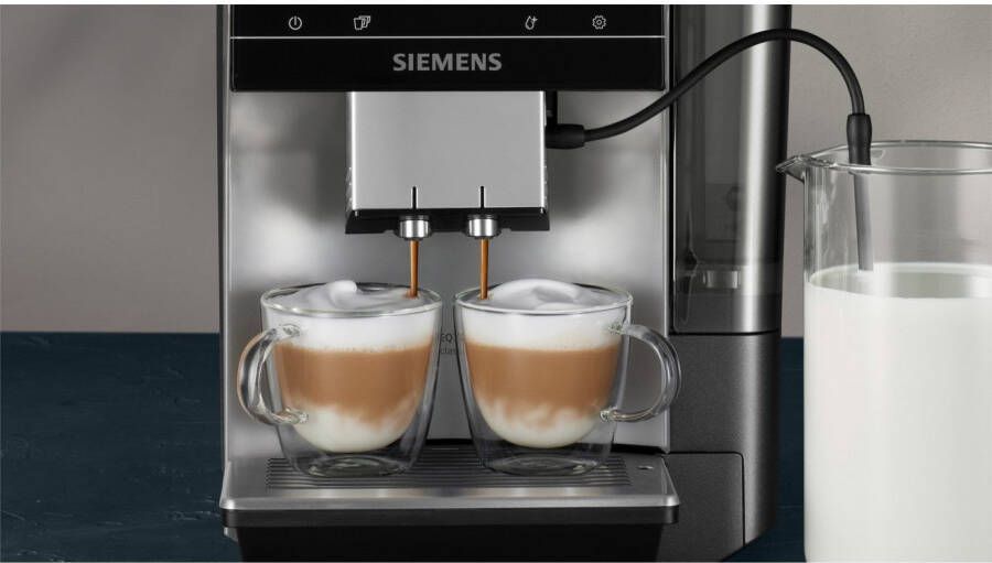 SIEMENS Volautomatisch koffiezetapparaat TP715D01 aromaselect 10 favorieten automatische stoomreiniging grijs