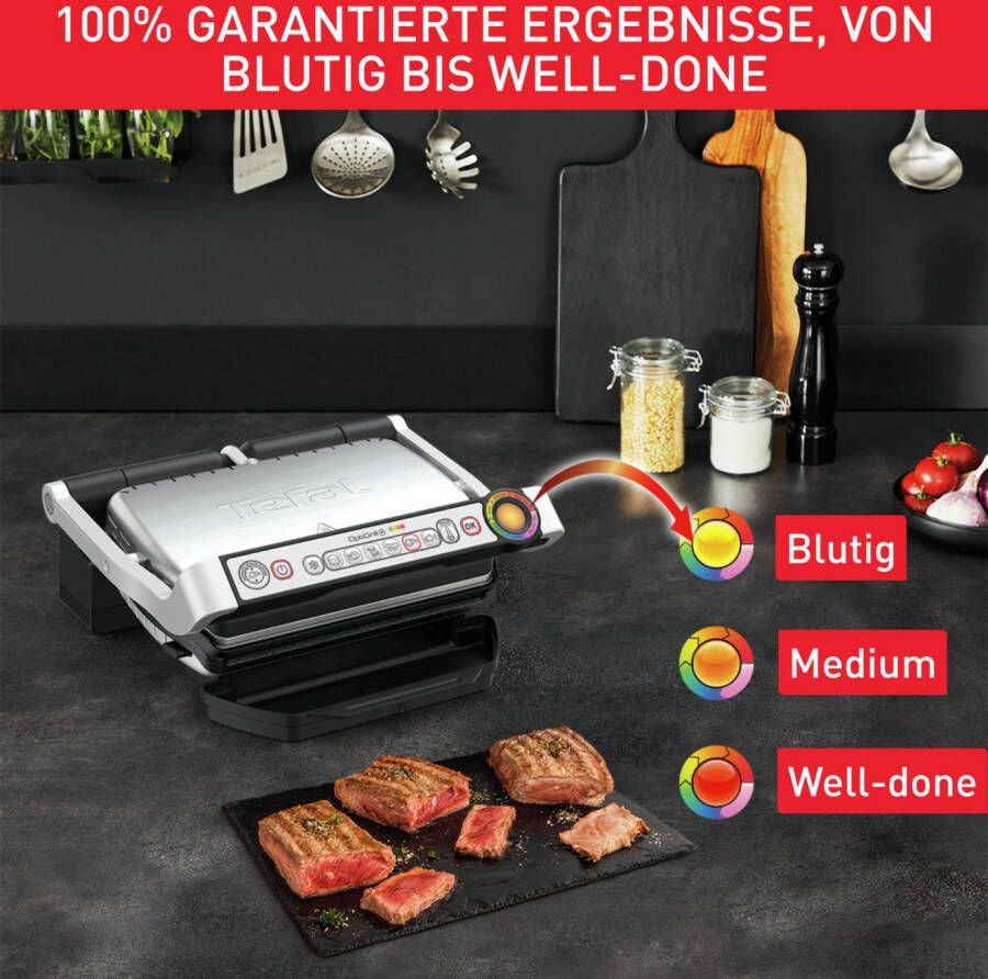 Tefal Contactgrill GC714D OptiGrill en inclusief snacking & baking accessoires