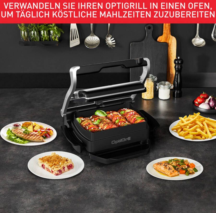 Tefal Contactgrill GC714D OptiGrill en inclusief snacking & baking accessoires