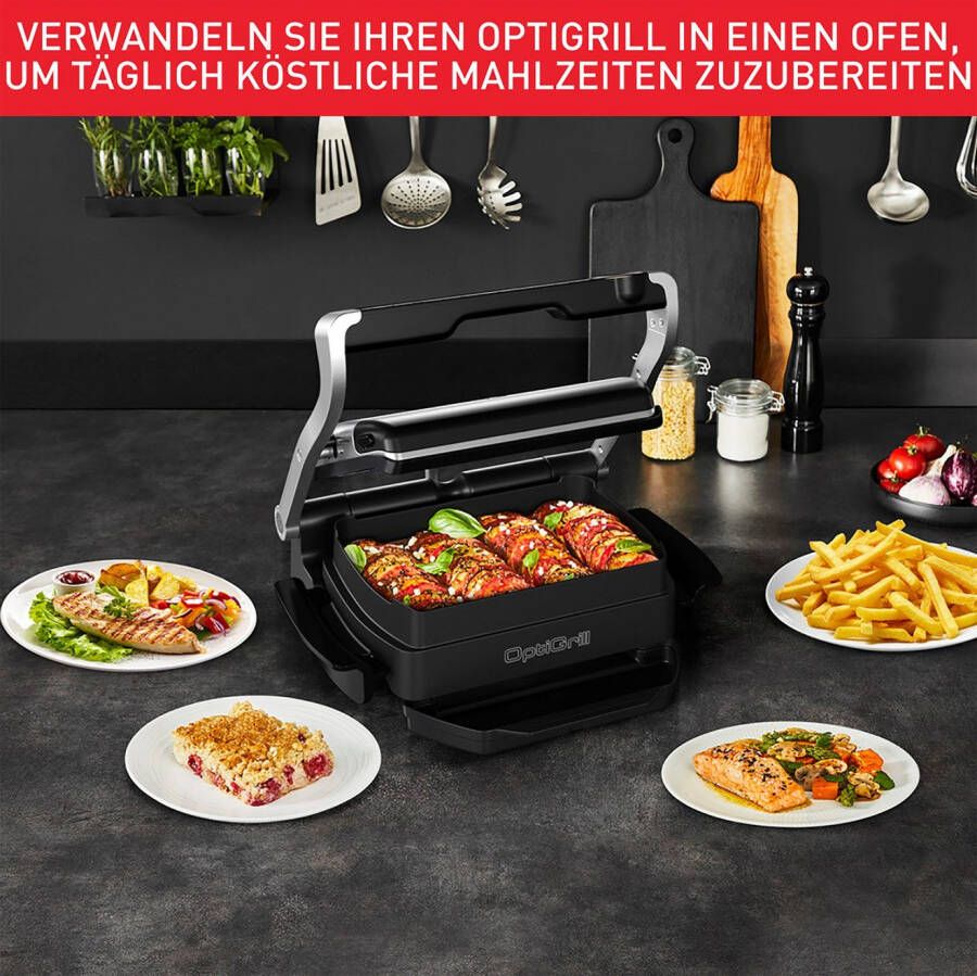 Tefal Contactgrill GC714D OptiGrill en inclusief snacking & baking accessoires