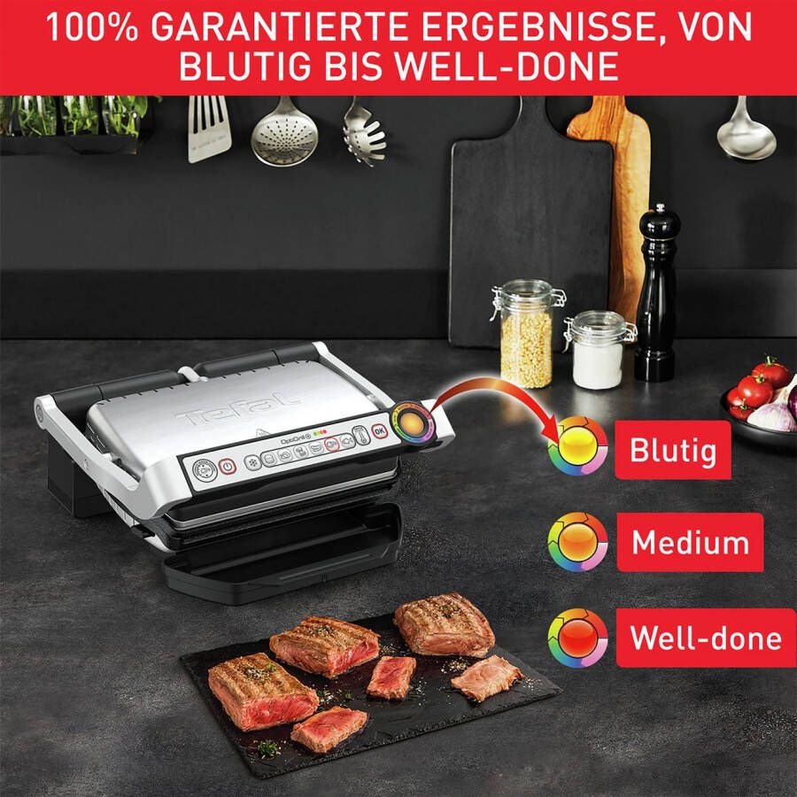 Tefal Contactgrill GC714D OptiGrill en inclusief snacking & baking accessoires