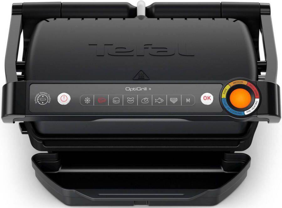 Tefal Contactgrill GC717810 OptiGrill+ vernieuwde kookniveau-indicator 6 automatische programma's inclusief receptenboek