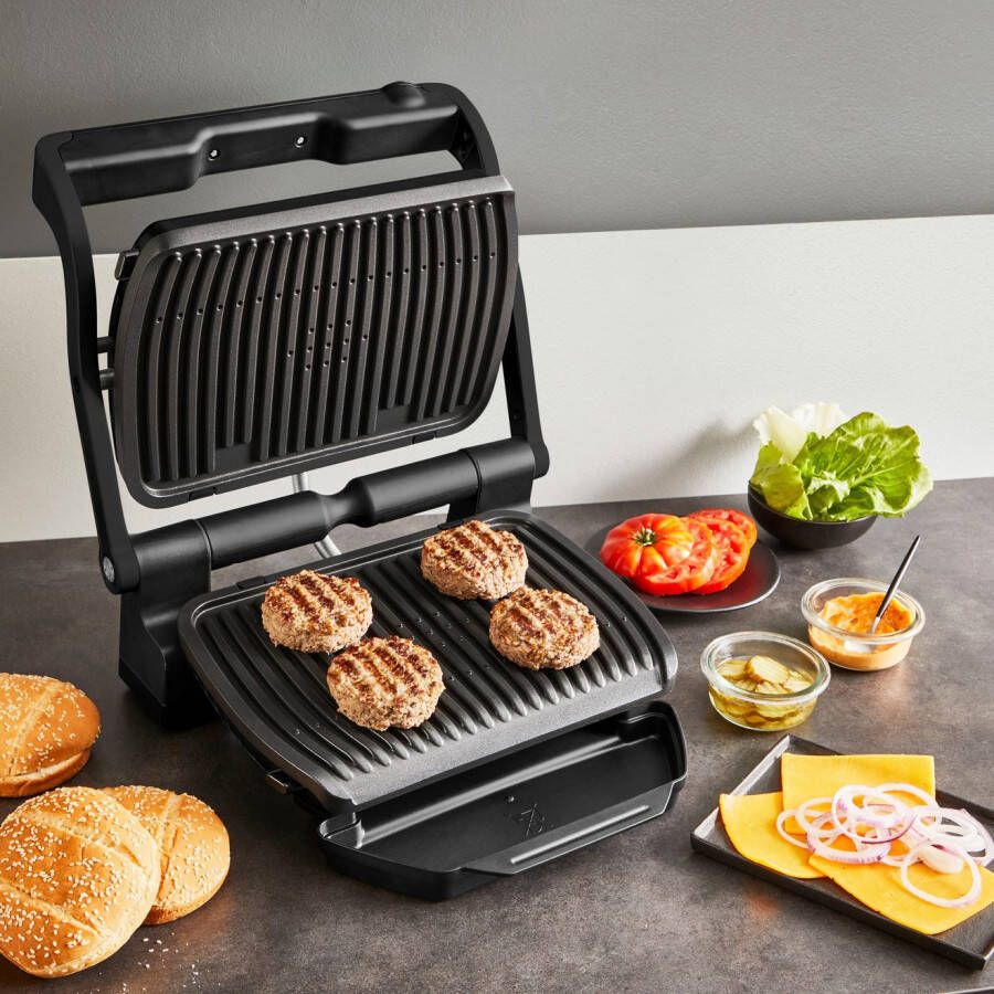 Tefal Contactgrill GC717810 OptiGrill+ vernieuwde kookniveau-indicator 6 automatische programma's inclusief receptenboek