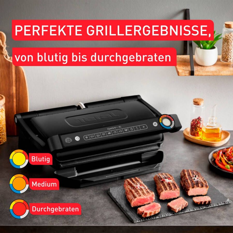 Tefal Contactgrill GC7278 OptiGrill+ XL vernieuwde kookniveau-indicator 9 automatische programma's + handmatig programma