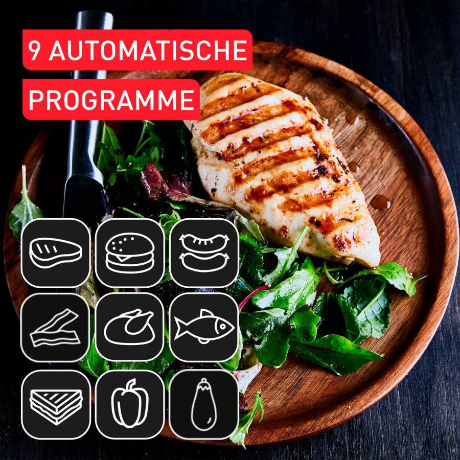 Tefal Contactgrill GC7278 OptiGrill+ XL vernieuwde kookniveau-indicator 9 automatische programma's + handmatig programma