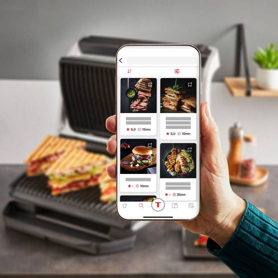 Tefal Contactgrill GC727D OptiGrill+ XL vernieuwde kookniveau-indicator handmatig + 9 automatische programma's