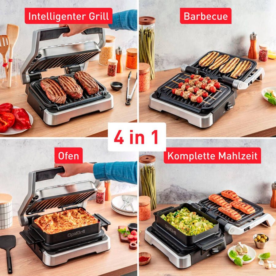 Tefal Contactgrill GC774D TK OptiGrill 4in1 Grillen BBQ Oven complete maaltijd